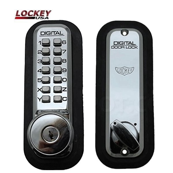 Mechanical Keyless Deadbolt Lock 2210 - Bright Chrome+ Key Override